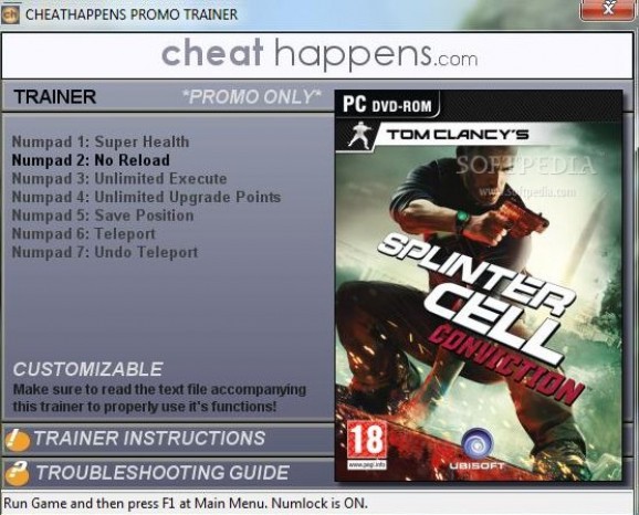 Splinter Cell: Conviction +1 Trainer screenshot