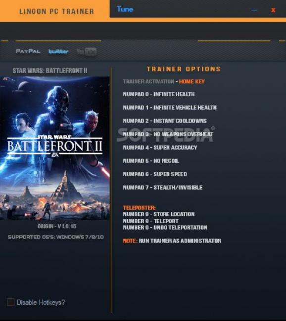 Star Wars Battlefront II +10 Trainer screenshot