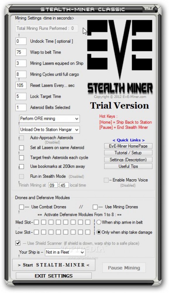 Stealth Miner EVE Online Mining Bot ISK screenshot