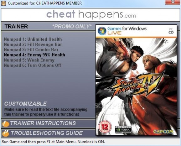 Street Fighter IV +1 Trainer screenshot