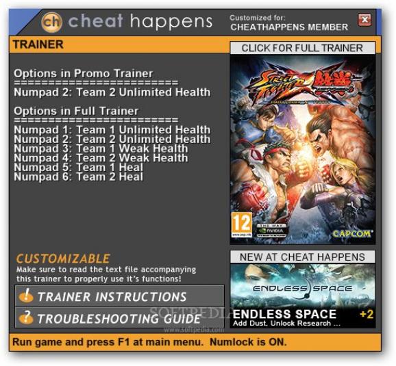 Street Fighter X Tekken +6 Trainer screenshot