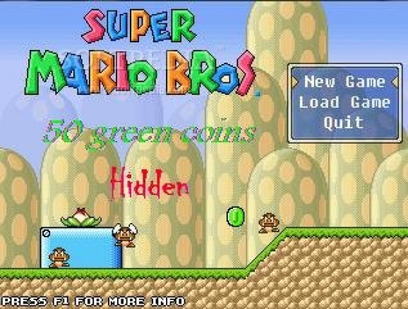 Super Mario Bros 50 hidden green coins screenshot
