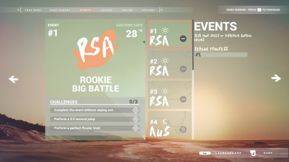 Surf World Series Demo screenshot