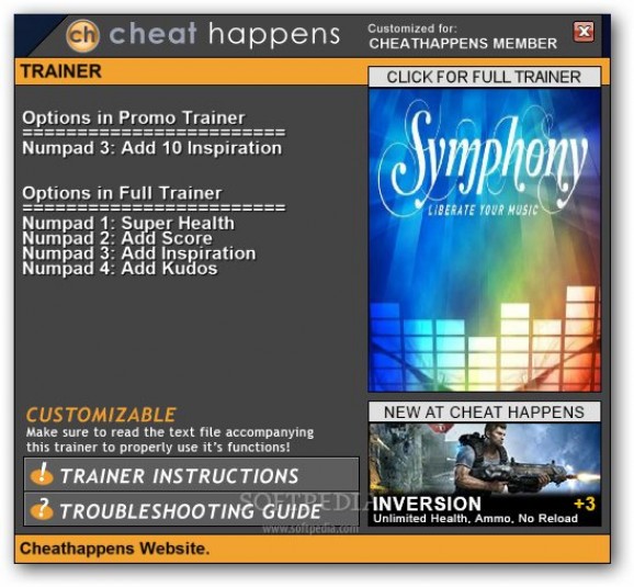 Symphony v08.19.2012 Trainer screenshot