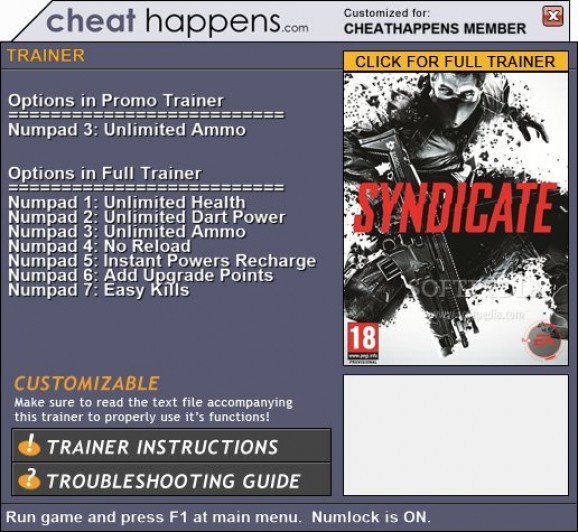Syndicate +1 Trainer screenshot