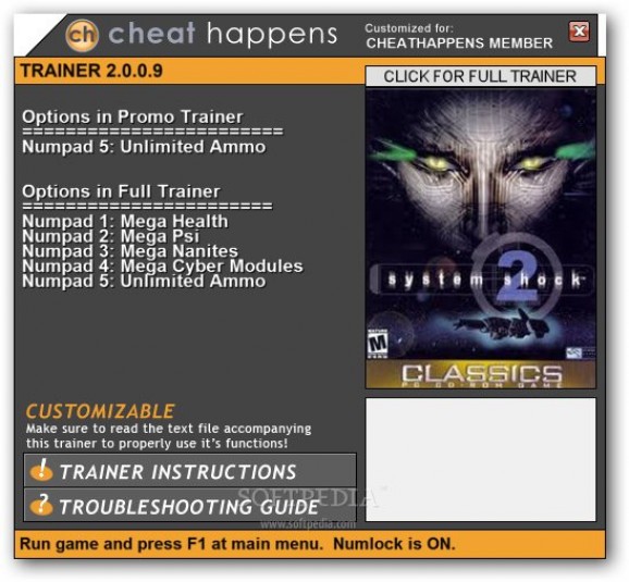 System Shock 2 +1 Trainer for GoG screenshot
