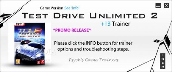 Test Drive Unlimited 2 DLC EXPLO +1 Trainer for 0.21 screenshot