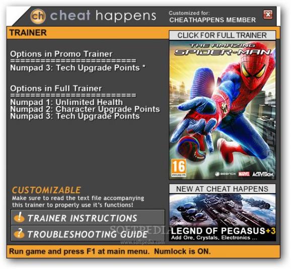 The Amazing Spider-Man +1 Trainer screenshot