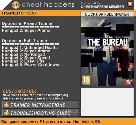 The Bureau XCOM Declassified +1 Trainer screenshot