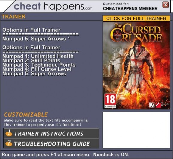 The Cursed Crusade +1 Trainer screenshot