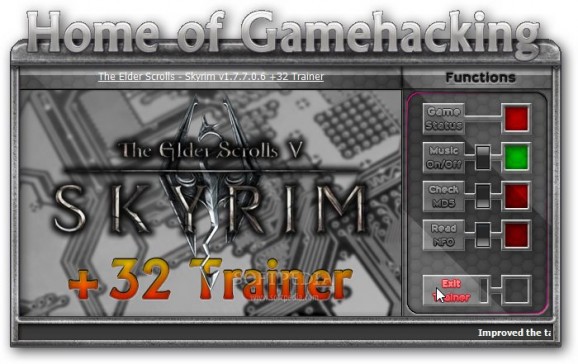 The Elder Scrolls V: Skyrim +32 Trainer for 17706 screenshot