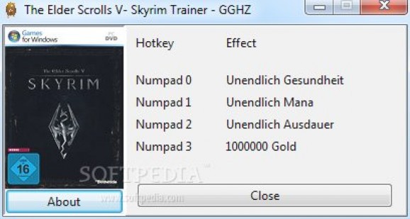 The Elder Scrolls V: Skyrim +4 Trainer screenshot