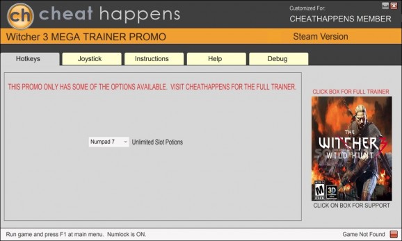 The Witcher 3: Wild Hunt +1 Trainer screenshot