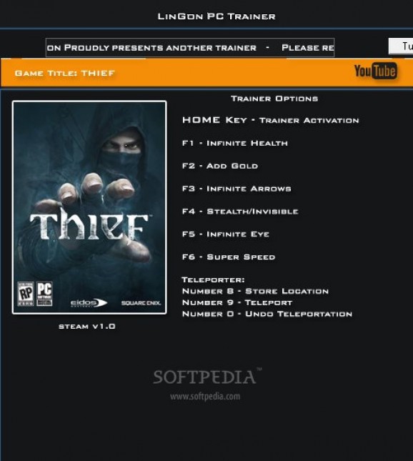 Thief +8 Trainer for 1.0 screenshot