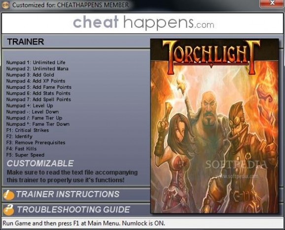 Torchlight +16 Trainer for Steam screenshot
