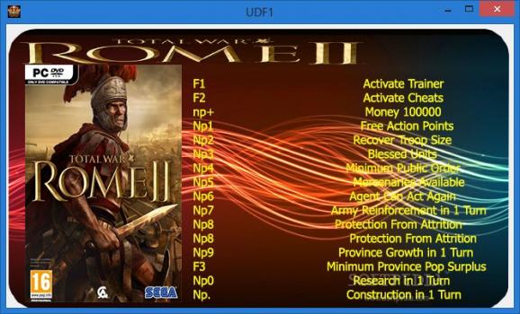 Total War: Rome II +13 Trainer for 1.00.7018 Steam screenshot