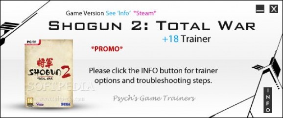 Total War: Shogun 2 +2 Trainer for Build 3409 screenshot