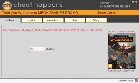 Total War: WARHAMMER +1 Trainer screenshot