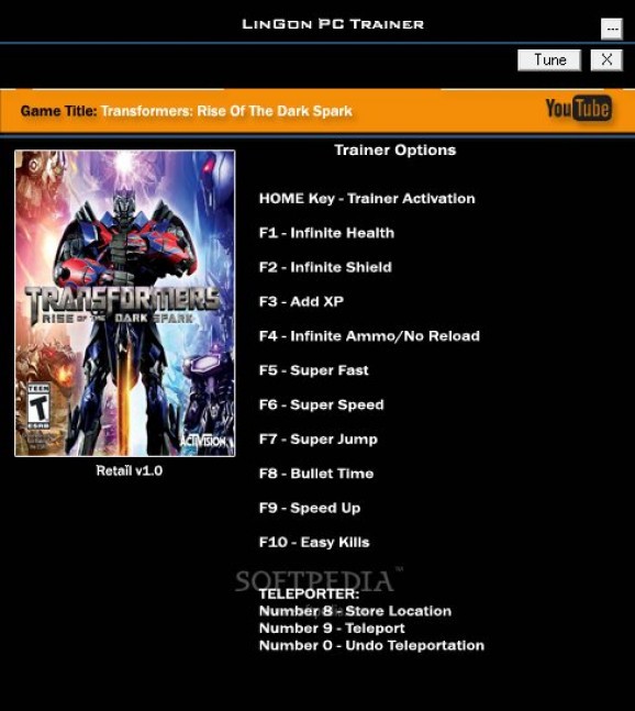 Transformers: Rise of the Dark Spark +12 Trainer screenshot