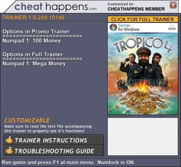 Tropico 4 +1 Trainer screenshot