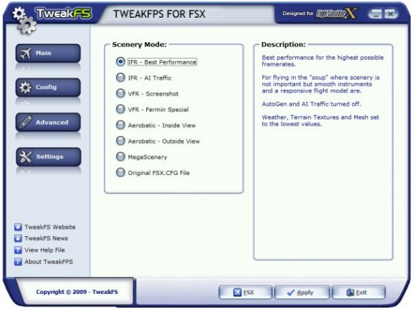 TweakFPS for FSX screenshot