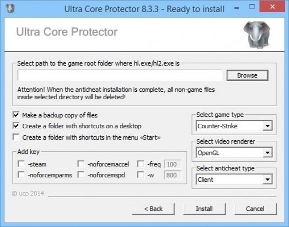 Ultra Core Protector Client screenshot