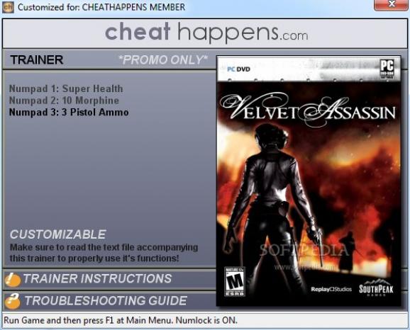 Velvet Assassin +1 Trainer screenshot