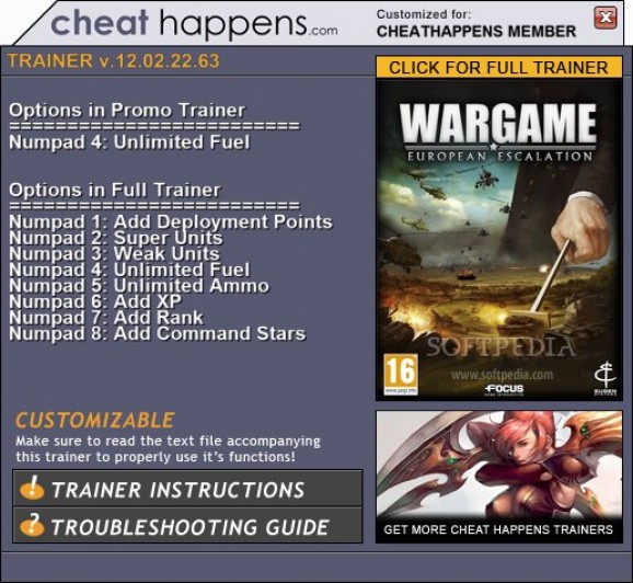 Wargame: European Escalation +1 Trainer screenshot
