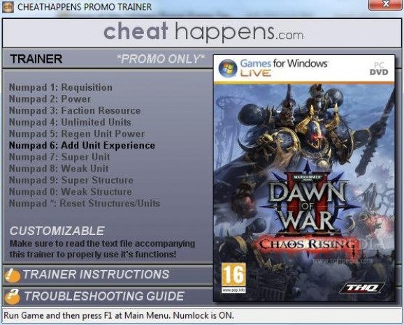 Warhammer 40,000: Dawn of War 2: Chaos Rising +1 Trainer screenshot