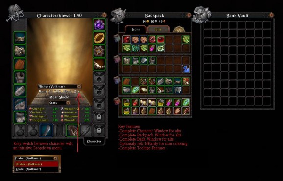 Warhammer Online Addon - CharactersViewer screenshot