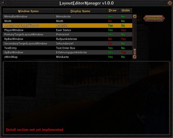 Warhammer Online Addon - Layout Editor Manager screenshot