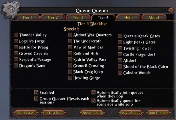 Warhammer Online Addon - Queue Queuer screenshot