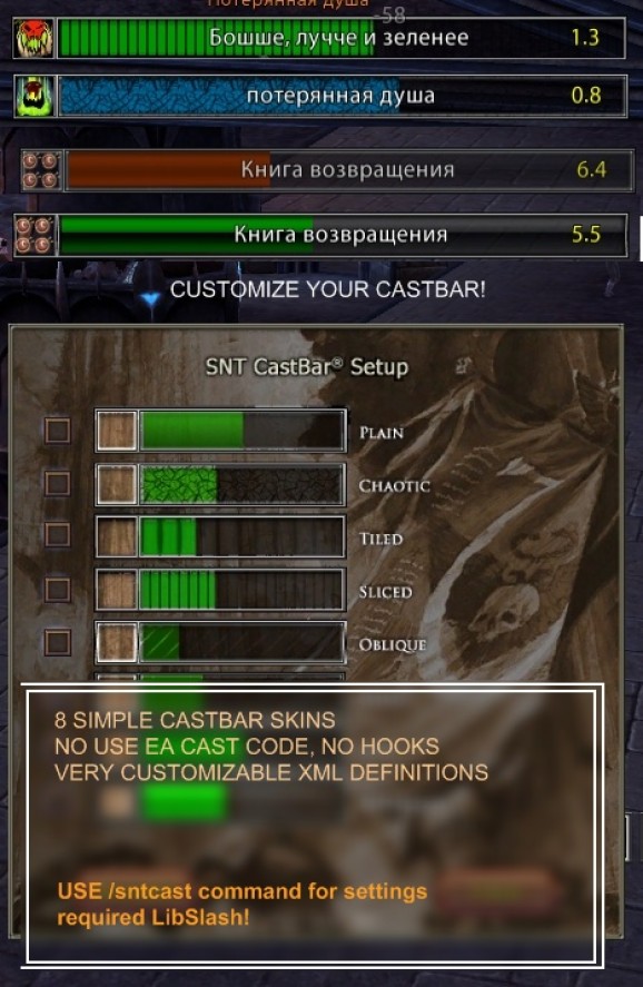 Warhammer Online Addon - SNT CastBar screenshot