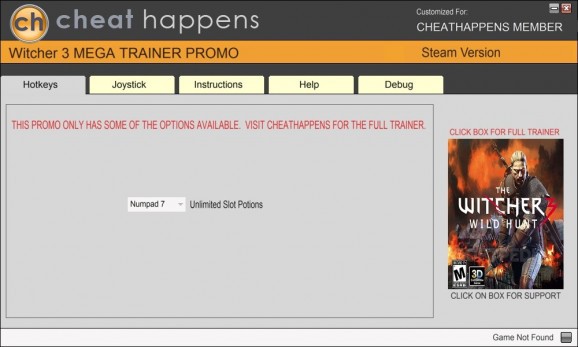 Witcher 3 +1 Trainer screenshot