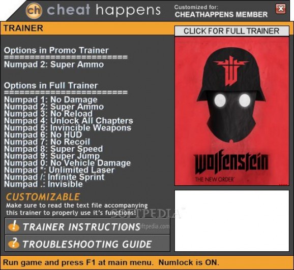 Wolfenstein: The New Order +1 Trainer screenshot