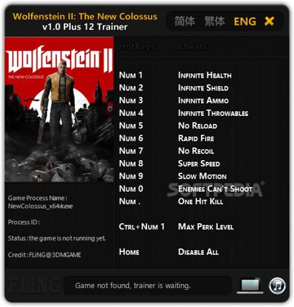 Wolfenstein: The New Order +12 Trainer screenshot