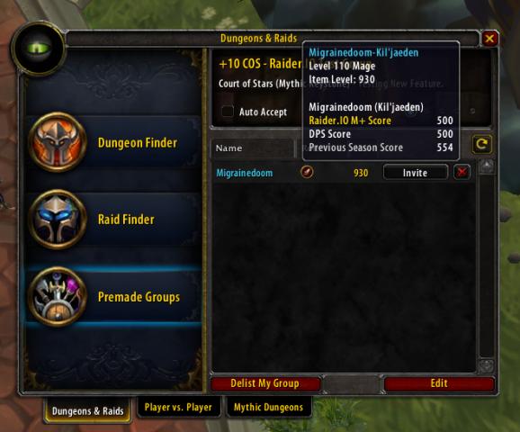 World of Warcraft Addon - Raider.IO Mythic Plus and Raid Progress screenshot