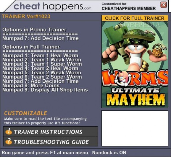 Worms Ultimate Mayhem +1 Trainer screenshot