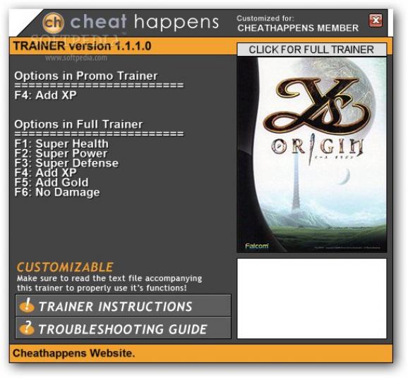 Ys Origin +1 Trainer screenshot