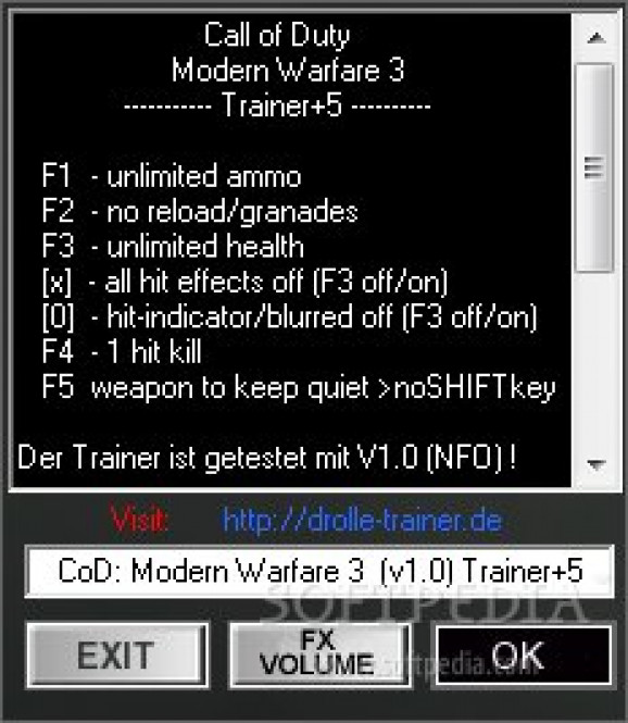 Call of Duty: Modern Warfare 3 +5 Trainer screenshot
